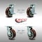 Service Caster 6 Inch SS Polyurethane Caster Set with Roller Bearings 4 Swivel Lock 2 Brake SCC SCC-SS30S620-PPUR-TLB-BSL-2-BSL-2 - alternate 4